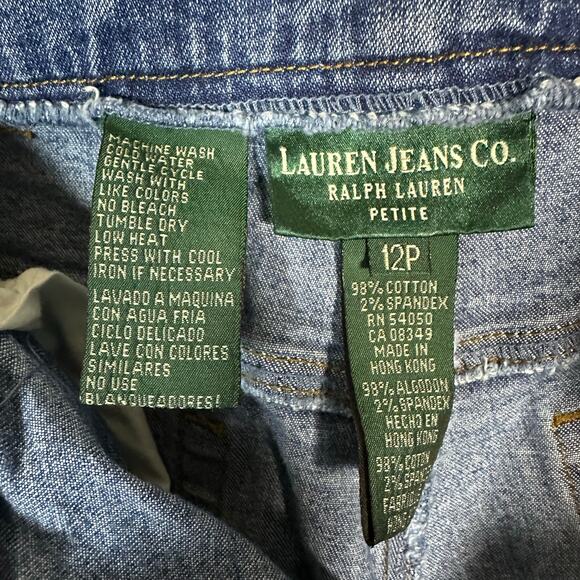 Lauren Jeans Co. Ralph Lauren Blue Denim Jeans Straight‎ Sz 12P Petite Classic - Picture 2 of 8